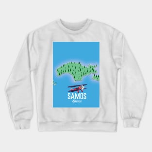 Samos Greece map Crewneck Sweatshirt